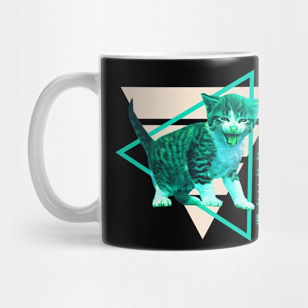 Kitten Vaporwave Synthwave Aesthetic by Shirt Vibin